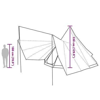 Палатка типи с покрив Синьо 510 x 690 x 330 см тафта