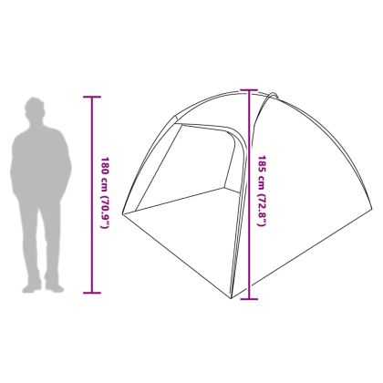 Кабинна палатка с покрив Сив и оранжев 370 x 230 x 185 см тафта