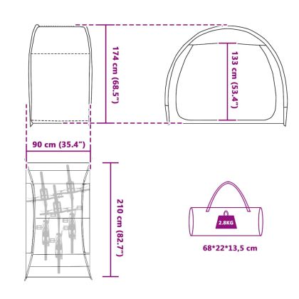 Палатка за съхранение на велосипеди Синьо 210 x 90 x 174 см