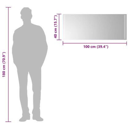 LED огледало за баня, 100x40 см