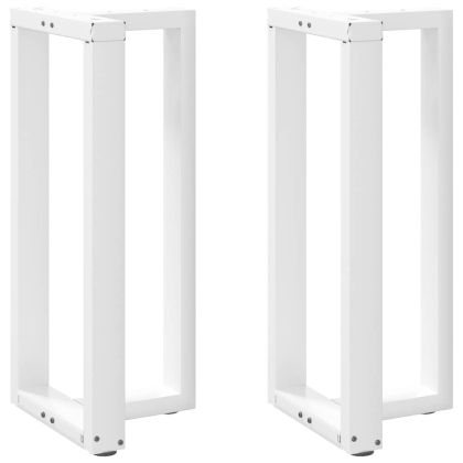 Крака за бар маса, Т-образни, 2 бр., бели, 40x35x(90-91) см, стомана