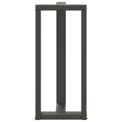 Крака за бар маса, Т-образни, 2 бр., антрацит, 40x35x(90-91) см, стомана