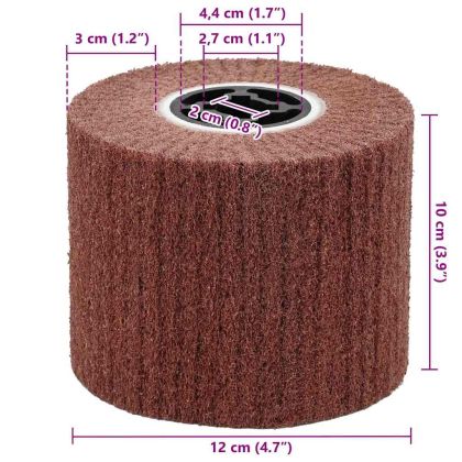 Шлифовъчни ролки 3 pcs Кафяво 12 x 12 x 10 см Синтетични влакна