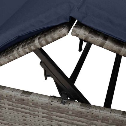 Двойно шезлонг С завеси Черно 205 x 129 x 200 см полиратан