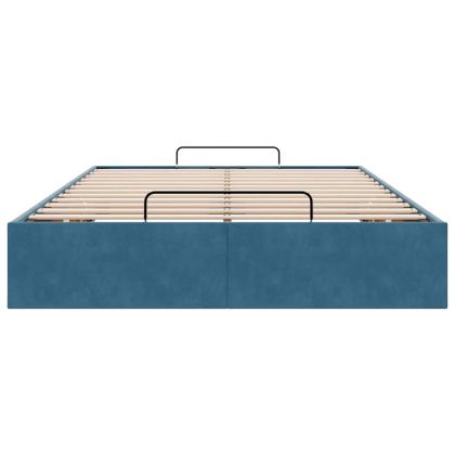 Османска рамка за легло без матрак, тъмносиня, 120x190см кадифе