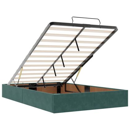 Османска легло с матраци, тъмнозелено, 120x190 см, кадифе