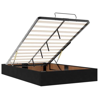 Османска легло с матраци, черно, 120x190 см, кадифе