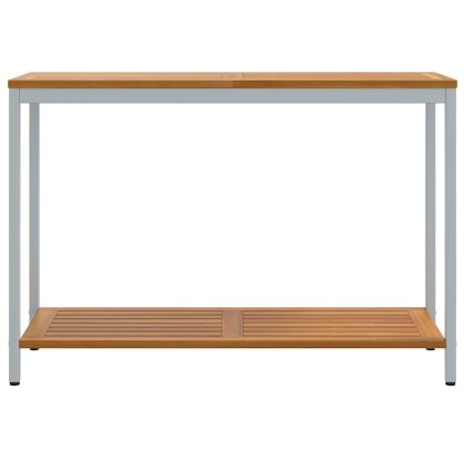 Маса за открито със съхранение Естествен и сив 110 x 35 x 75 cm