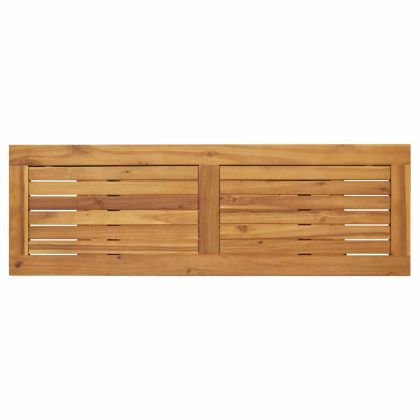 Маса за открито със съхранение Естествен и сив 110 x 35 x 75 cm