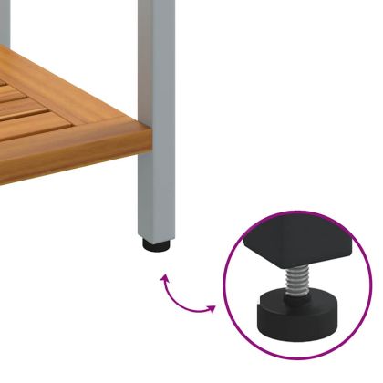 Маса за открито със съхранение Естествен и сив 110 x 35 x 75 cm