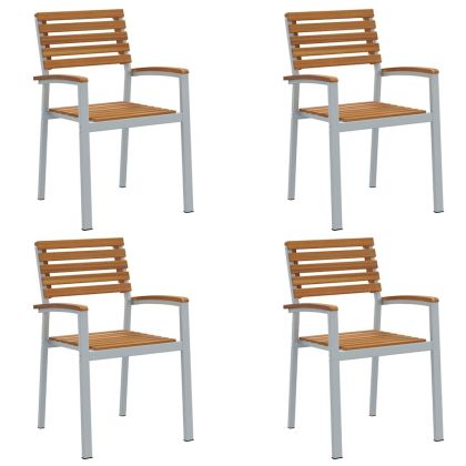 Градински стол 4 pcs Кафяво 56 х 57 х 87 см