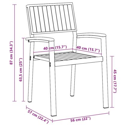 Сгъваем Стол 4 pcs Кафяво 56 х 57 х 87 см