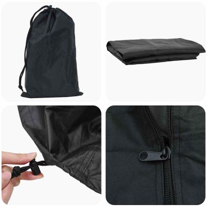 Покривало за стелаж за дърва Черно 61 x 122 x 106 см текстил