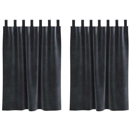 Затъмняващи завеси 2 pcs Тъмен сив 140 x 140 cm Кадифе
