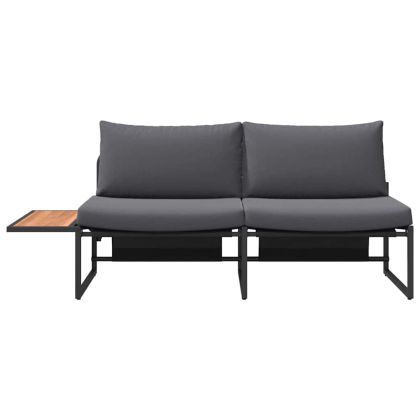 Градински диван Антрацит 200,5 x 70 x 85,5 см Стомана