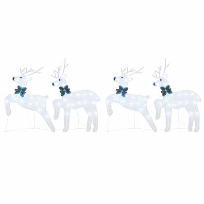 LED елени 4 pcs Сребрист текстил