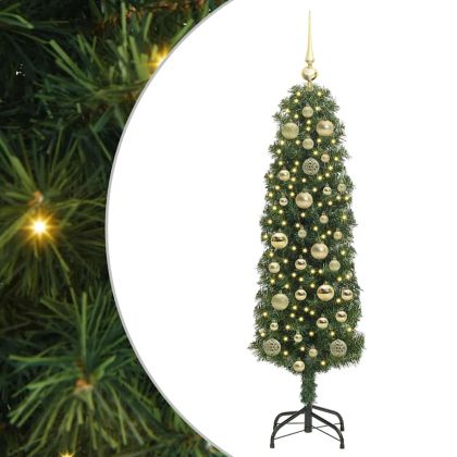 С изкуствено коледно дърво с 150 LED светодиода Зелен 120 cm