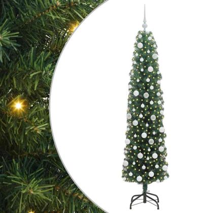 С изкуствено коледно дърво с 300 LED светодиода Зелен 180 cm