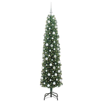 С изкуствено коледно дърво с 300 LED светодиода Зелен 180 cm