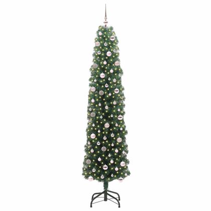 С изкуствено коледно дърво с 300 LED светодиода Зелен 240 cm
