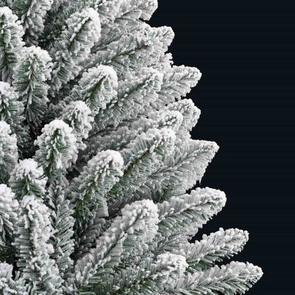 Изкуствено коледно дърво с хингед Зелен и бял 150 cm