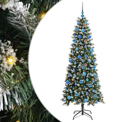 С изкуствено коледно дърво с 300 LED светодиода Зелен 180 cm