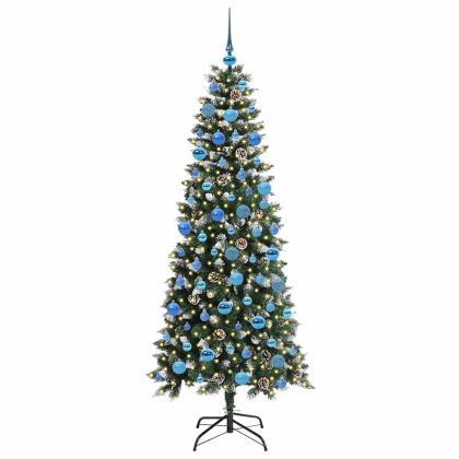 С изкуствено коледно дърво с 300 LED светодиода Зелен 180 cm