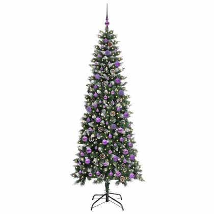 С изкуствено коледно дърво с 300 LED светодиода Зелен 210 cm