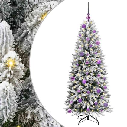 С изкуствено коледно дърво Бяло 150 cm