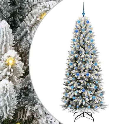 С изкуствено коледно дърво Бяло 210 cm