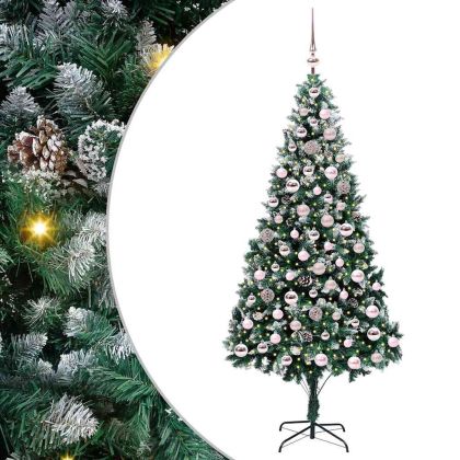 С изкуствено коледно дърво с 300 LED светодиода Зелен 210 cm