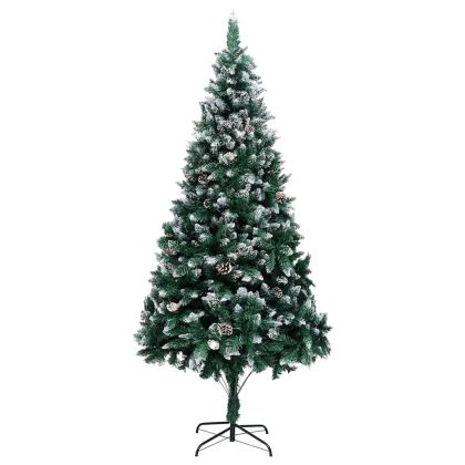 С изкуствено коледно дърво с 300 LED светодиода Зелен 210 cm