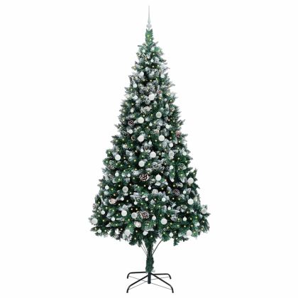 С изкуствено коледно дърво с 300 LED светодиода Зелен 240 cm