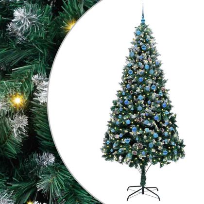С изкуствено коледно дърво с 300 LED светодиода Зелен 240 cm