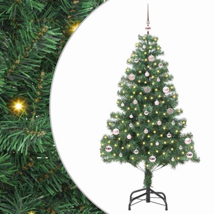Коледно дърво с 150 LED светодиода с поставка Зелен 150 cm ПВЦ