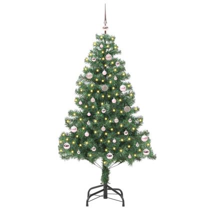 Коледно дърво с 150 LED светодиода с поставка Зелен 150 cm ПВЦ