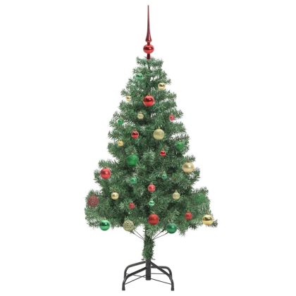 Коледно дърво с 150 LED светодиода с поставка Зелен 150 cm ПВЦ
