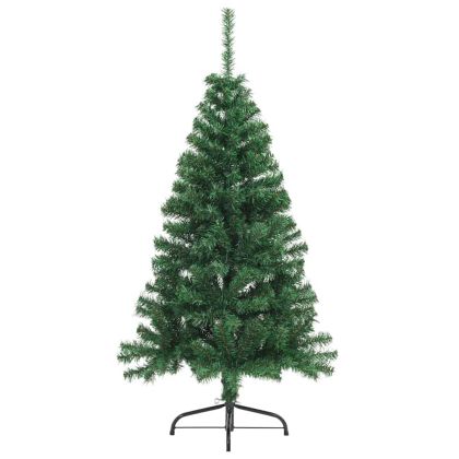 Изкуствена коледна елха с подсветка Зелен 150 cm ПВЦ