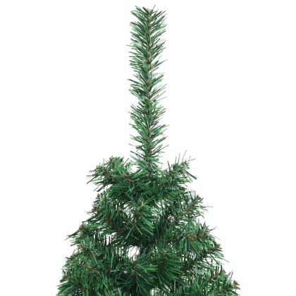 Изкуствена коледна елха с подсветка Зелен 150 cm ПВЦ