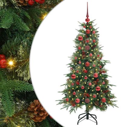 Изкуствено коледно дърво с хингед Зелен 120 cm PE и PVC