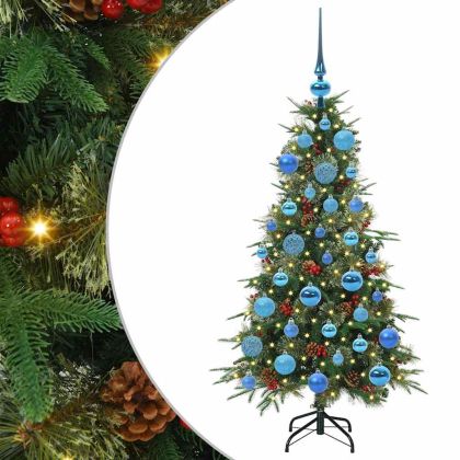 Изкуствено коледно дърво с хингед Зелен 120 cm PE и PVC