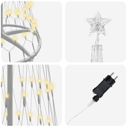 LED Коледна Елха Топло бяло 250 cm Метал