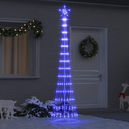 LED Коледна Елха Синьо 250 cm Метал