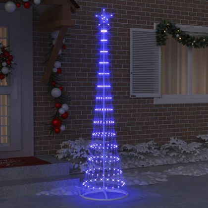 LED Коледна Елха Синьо 250 cm Метал