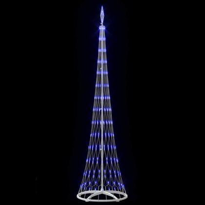 LED Коледна Елха Синьо 250 cm Метал