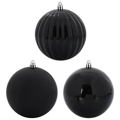 Комплект Коледни Играчки XL 15 бр. Черно Ø 10 см Пластмаса