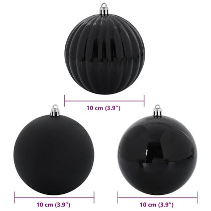 Комплект Коледни Играчки XL 15 бр. Черно Ø 10 см Пластмаса