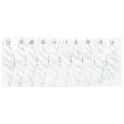Коледна спирална топка 40 pcs Бяло Пластмаса