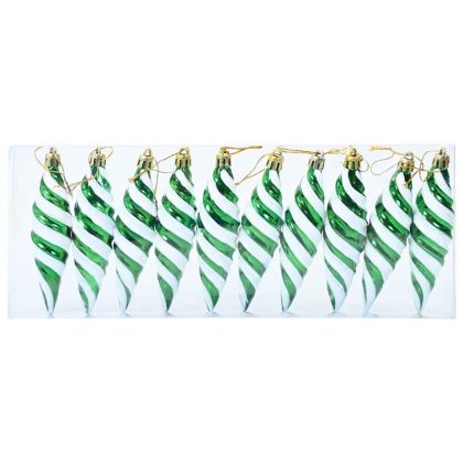 Коледна спирална топка 40 pcs Зелен Пластмаса