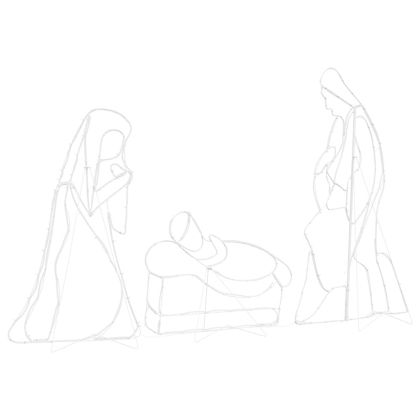 Светеща ясла с 550 LED светодиода Многоцветен 112 x 71,5 см ПВЦ